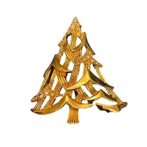 32 Vintage sign corral rhinestone Christmas tree pin 💜